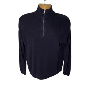 Original Weatherproof Vintage Quarter Zip Sweater Midnight Black Acrylic Knit M
